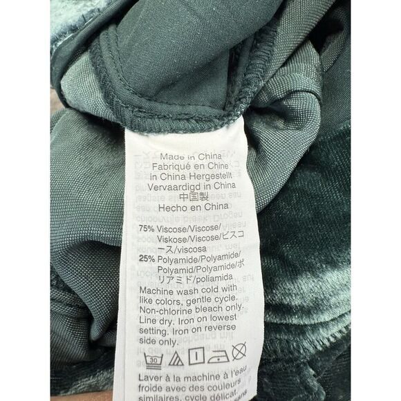 Madewell Velvet Pleated Wide-Leg Pants Smoky Spruce Green | Size 10 - Picture 15 of 16